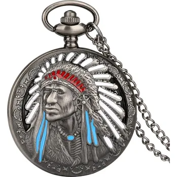 Hodinky ALTRO Kapesní hodinky na řetízku INDIÁN GTP4817 Skladem v ČR