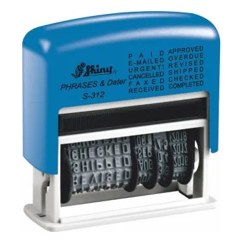 Razítko Hotové razítko Shiny S-312CZ Printer Line, 12x text + 1x datum *Barva strojku: Modrá