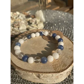 Náramek RV studio Louny s.r.o. Náramek Aventurín modrý + Jadeit bílý + Křišťál 8 mm