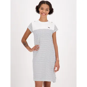 Dámské šaty Bílé pruhované šaty s páskem Alife and Kickin - Dámské ALIFE AND KICKIN šedá 2058086