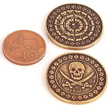 Příslušenství k deskovým hrám Mince herní pirátské kovové Varianta: zlatá Herní kovové mince