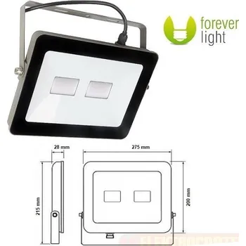 Forever Light LED reflektor SLIM ECO HOME II 50W, 230V, IP65, 3750lm, 4500K, barva světla neutrální, úhel paprsku 120 stupňů