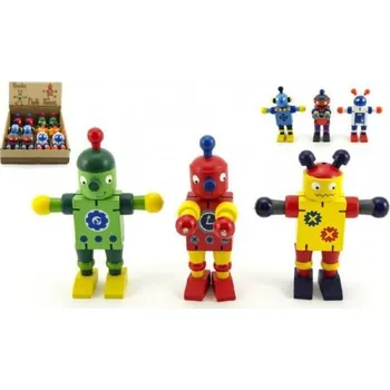 Hračka pro nejmenší Teddies Robot dřevo 12cm
