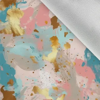 Látka softshell zimní zlatorůžový mramor