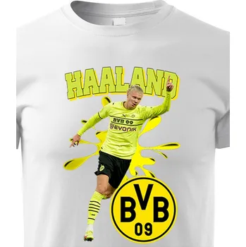 Chlapecké tričko Dětské tričko Erling Braut Haaland, Barva Bílá, Velikost 158 cm/12 roků, Canvas Dětské tričko Bezvatriko.cz 2032 - 3x