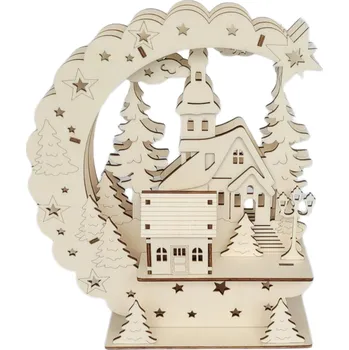 Vánoce IDARY Domek v měsíci s LED světlem