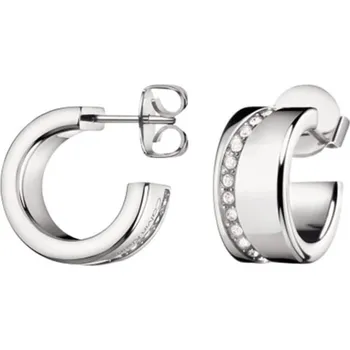 Náušnice Stříbrné náušnice kruhy se zirkony