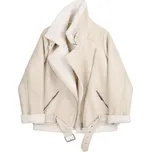 Zimní kožená bunda s kožešinou Barva: Béžová, Velikost: L