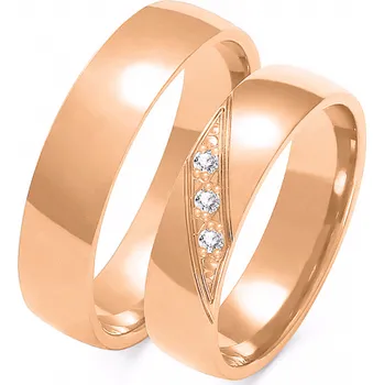 Prsten SOFIA zlatý dámský snubní prsten ZSA-160WRG-CZ