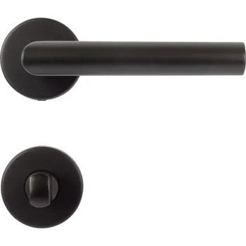 Dveřní kování Interiérové kliky STROXX kulatá rozeta TH 104 WC černá