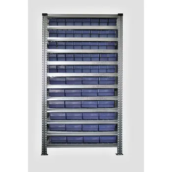 Dílenský regál Enprag Regál s přepravkami 100 x 230 x 600 mm - 24 ks, 100 x 115 x 600 mm - 40 ks