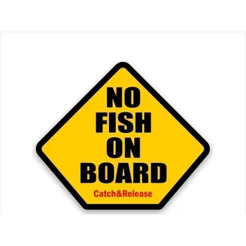 Samolepící dekorace 4anglersdesign Rybářská samolepka na auto No fish on board
