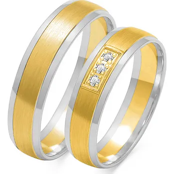 Prsten SOFIA zlatý dámský snubní prsten ZSOE-33WYG+WG-DIA