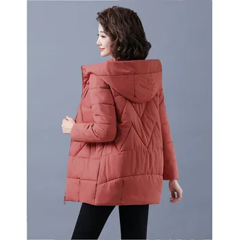 Dámská zimní bunda s designovým prošíváním Barva: cihlová, Velikost: M