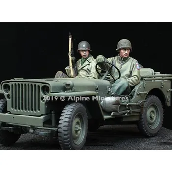 Plastikový model Alpine Miniatures 1/35 WW2 US Jeep Crew Set