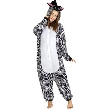 Karnevalový kostým Funiglobal - Overalový kostým zebra pro dospělé - L-XL