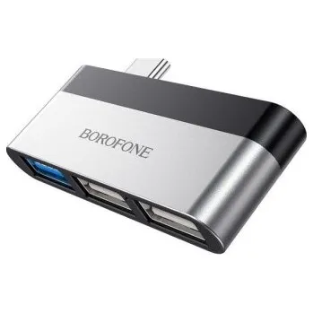 Redukce Adaptér Borofone DH1, USB-C na 3x USB-A 3.0