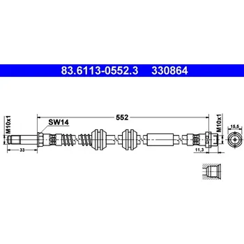 Brzdová hadice Brzdová hadice ATE (83.6113-0552.3)