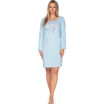 Dámská noční košile Regina noční košile 117 - sv. modrá, M (Dámská noční košile s dlouhým rukávem)
