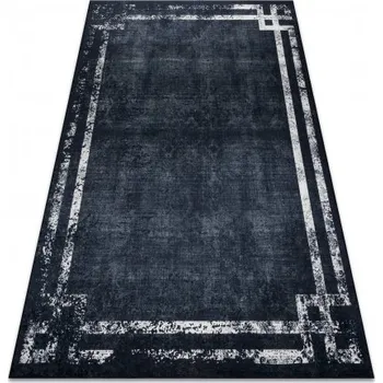 Koberec Makro Abra Kusový koberec vhodný k praní ANDRE 1486 Moderní pogumovaný černý bílý Rozměr: 80x150 cm