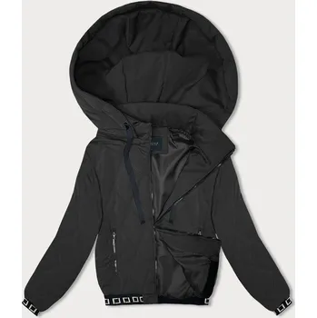 Černá prošívaná bunda s ozdobnými stahovacími lemy (16M9085-392) odstíny černé S (36)