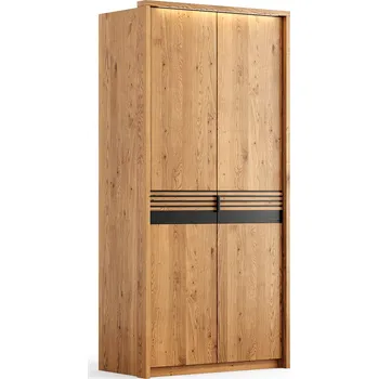 Šatní skříň Ravello dubová šatní skříň 2D, dub, barva přírodní, rozměr 219x106x58cm