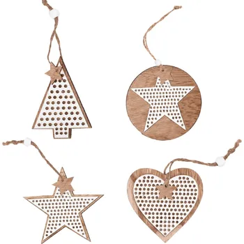 Vánoční dekorace Vánoční závěsné dekorace SCANDI mix druhů 4 ks