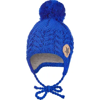 Čepice Little Angel Čepice pletená zavazovací copánky LA Outlast ® - modrá Velikost čepic: 3 | 42-44 cm