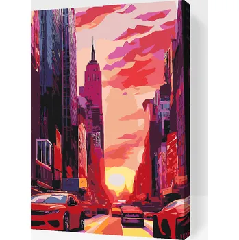 Malování podle čísel - Svítání ve městě Velikost: 40x60cm, Rámování: Pouze srolované plátno