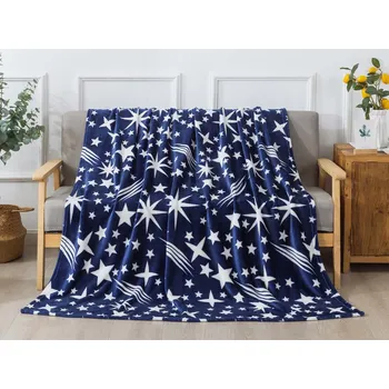 deka XPOSE® Mikroplyšová deka SAMIRA - modrá 200x220 cm, Mikroplyš + Prodloužená možnost vrácení zboží do 50 dnů