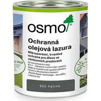 barva a nátěr na dřevo OSMO ochr. olej. lazura, 905 Patina, 0,75l