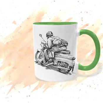 Hrnek - Jawa 50 Barva: Zelená