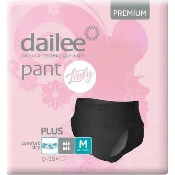 Inkontinenční kalhotky DAILEE PANT LADY Premium Plus Black M inkontinenční navlékací kalhotky 15 ks