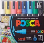 Sada akrylových popisovačů Uni Posca PC-5M, 8 ks, mix základních barev