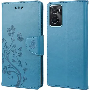 Pouzdro na mobilní telefon Flower PU kožené peněženkové pouzdro na mobil Realme 9i - modré