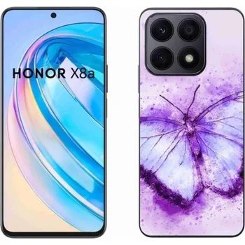 Pouzdro na mobilní telefon Gelový kryt mmCase na mobil Honor X8a - fialový motýl