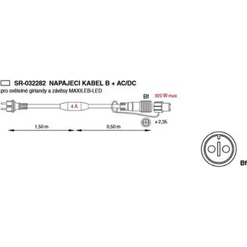 Vánoční dekorace CITY-032282 Napájecí kabel B + AC/DC, bílý
