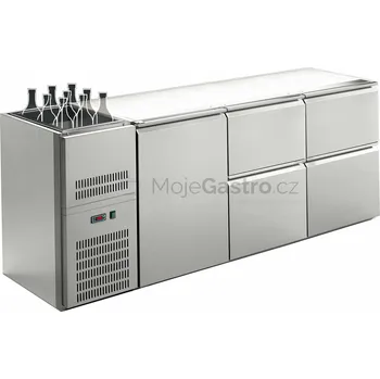 OEM Stůl chladící barový REGD - 314E (3 sekce/délka 2150 mm) s chlazenou vanou na nápoje