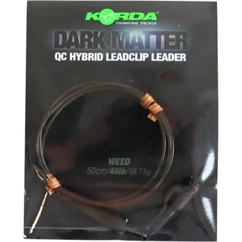 KORDA - Hotová montáž Dark Matter Leader QC Hybrid Clip Weed 40 lb 50 cm zelená