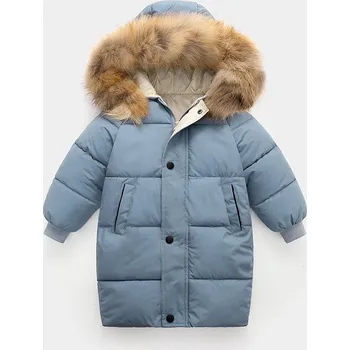 Dívčí bunda Dětská zimní prošívaná prodloužená bunda (3-10 let) Barva: modrá, Velikost: 100/3 roky