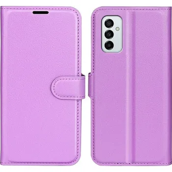 Pouzdro na mobilní telefon Litchi knížkové pouzdro na Samsung Galaxy M23 5G - fialové