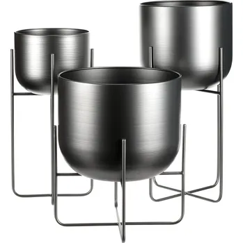 Stojan na květiny Set 3 květinových stojanů antracit FA5004