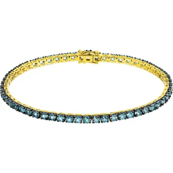 Náramek Zlatý náramek s brilianty a topazy London Blue - 18 cm - ryzost 585 - 220.521