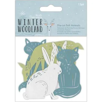 D.A. Dekorace z filcu lesní zvířátka Winter Woodland (12ks)