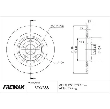 Brzdový kotouč Brzdový kotouč FREMAX BD-3288