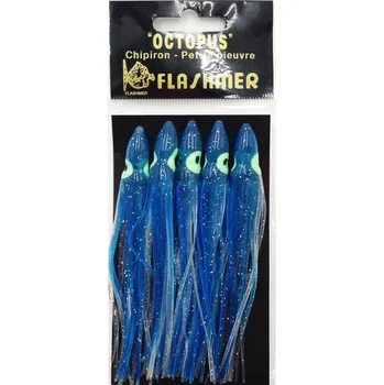 Umělá nástraha DECATHLON Nástraha Octopus na mořský rybolov 11 cm modrá 5 ks