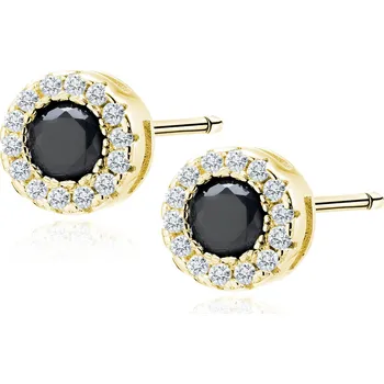 Náušnice Lafira stříbrné náušnice Round Black Z1128EGB