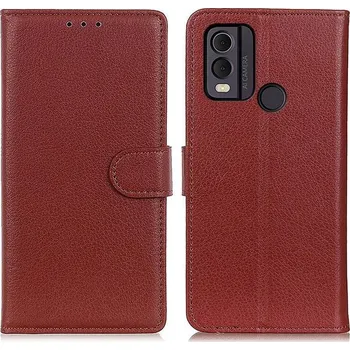 Pouzdro na mobilní telefon Litchie knížkové pouzdro na Nokia C22 - hnědé