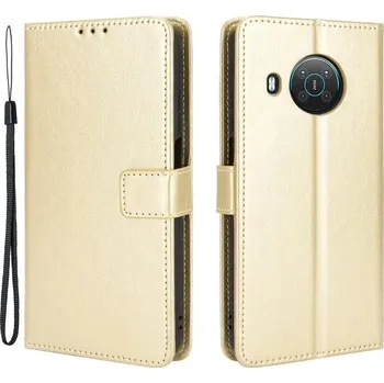 Pouzdro na mobilní telefon Crazy PU kožené peněženkové pouzdro na mobil Nokia X10/X20 - zlaté