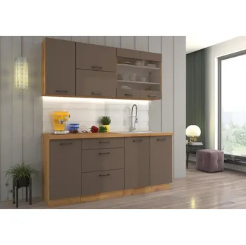 Kuchyňská linka Stolarz-Lempert Bolonia 180/180 cm dub artisan/Truffle Grey